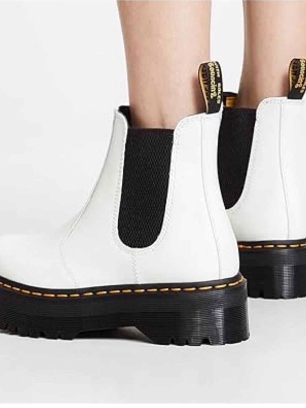 Dr. Martens 2976 Quad platform Chelsea boots white unisex L6 M5